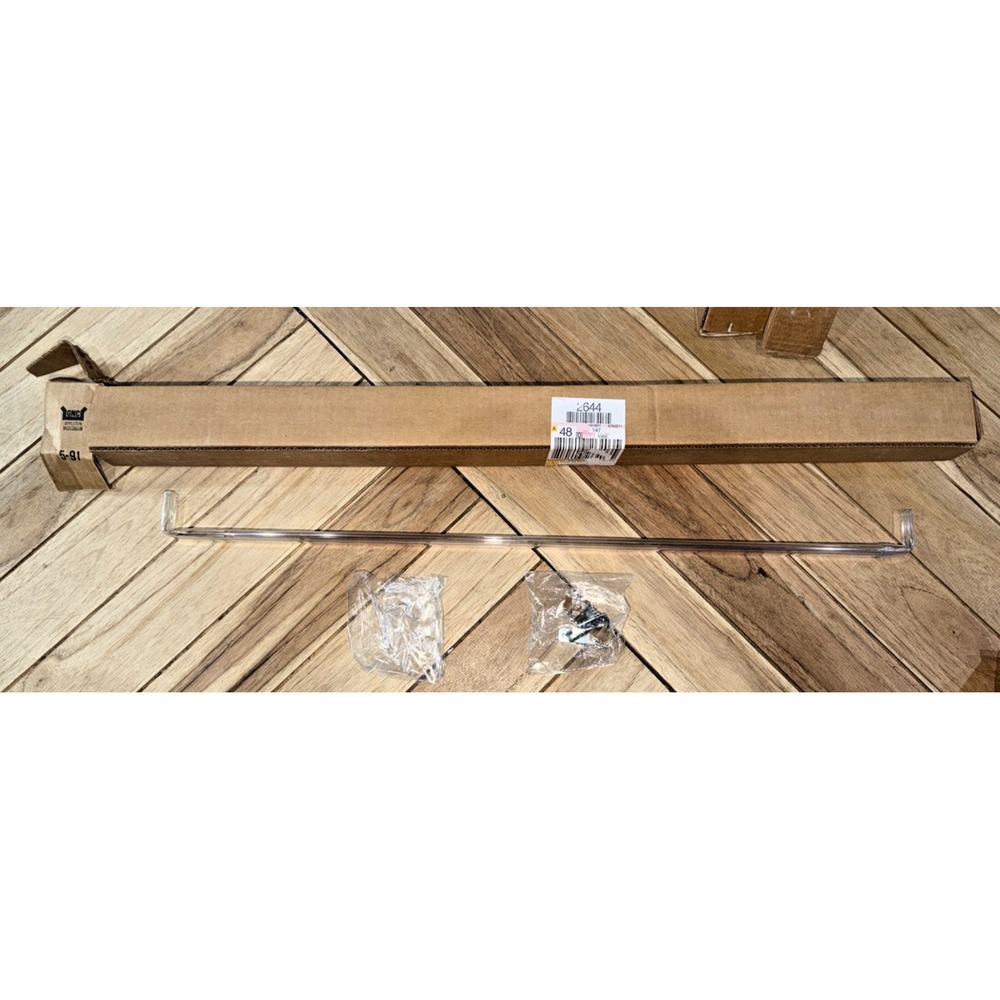 NOS Vintage Clear Lucite Curtain Rod 28-48 Adjustable Acrylic w Hardware